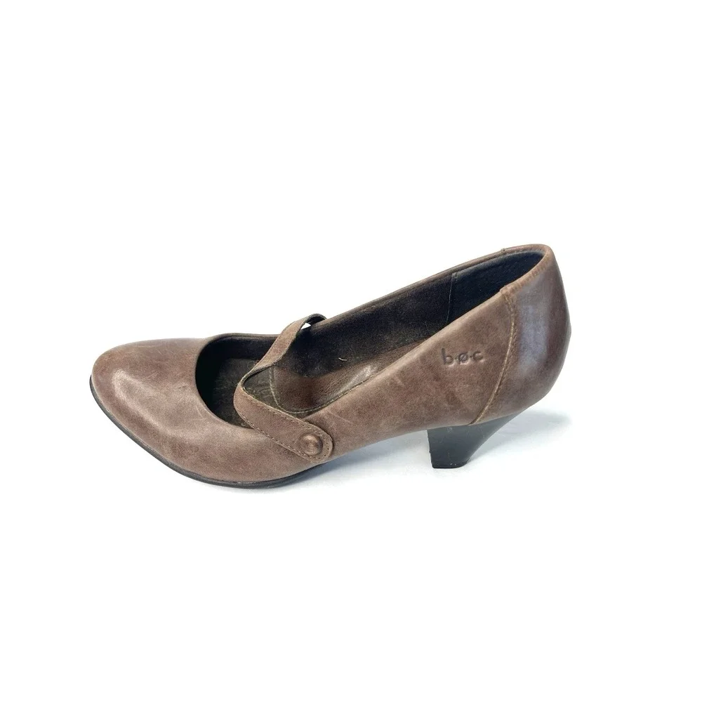 Y2K‎ Vintage BOC Born Concept Mary Jane Brown Leather Heels Size 7